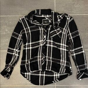 Rails Black and White Plaid Button Down Shirt